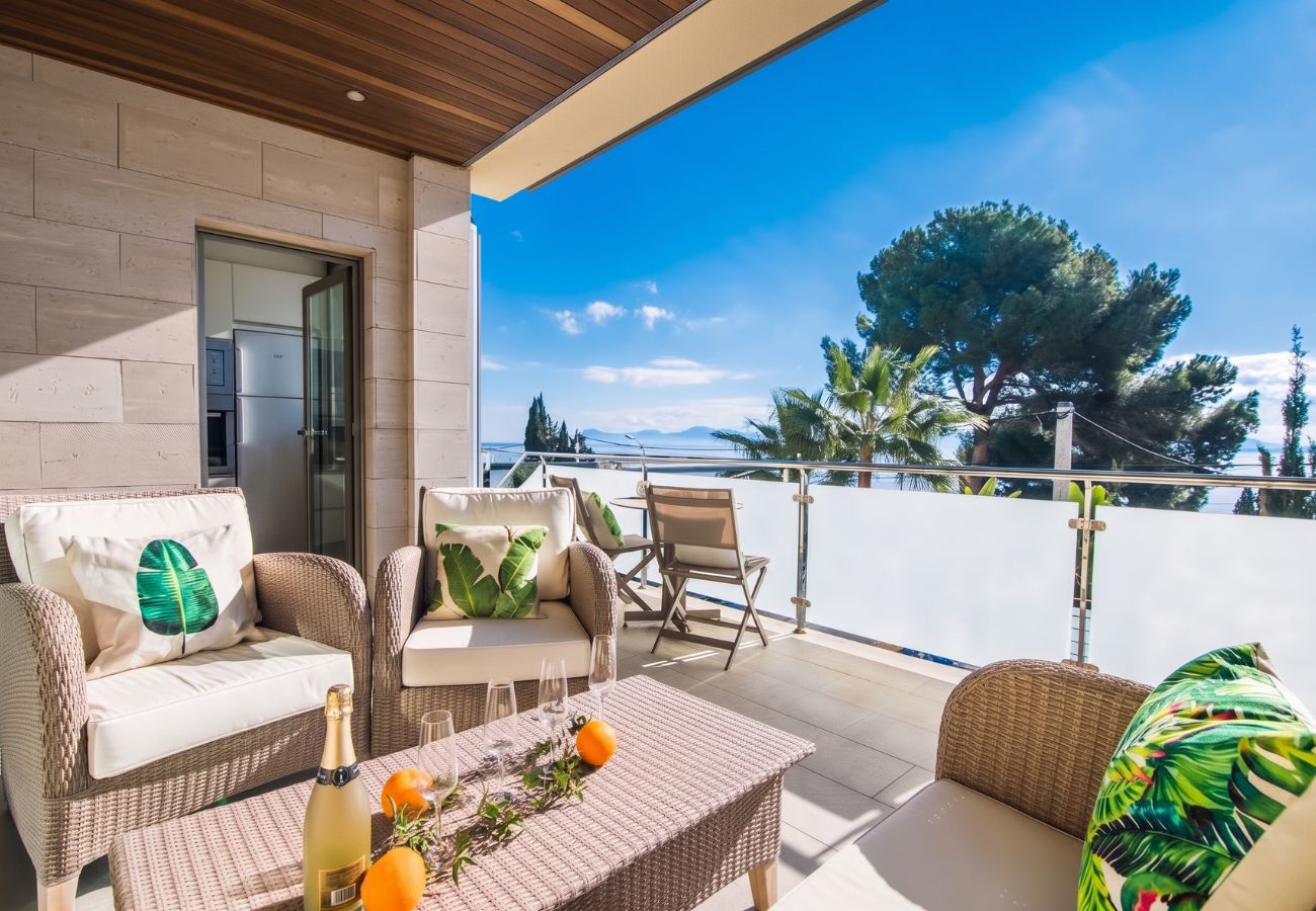 Ferienhaus in Puerto de Alcudia - Luxuriöses Haus Villa Alcanada 1 Meerblick 