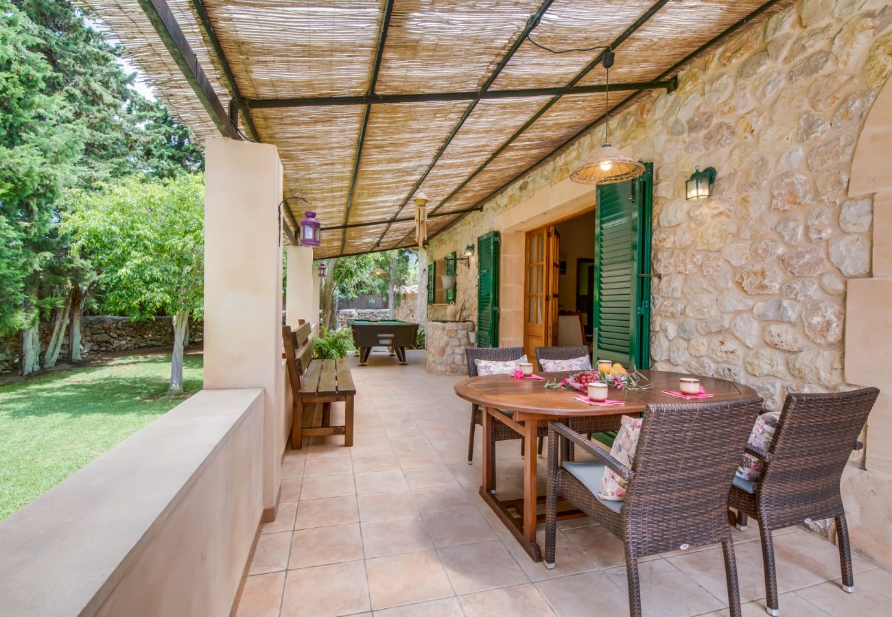 Casa en Alcúdia - Casa de piedras Es Pujolet con piscina en Alcudia 