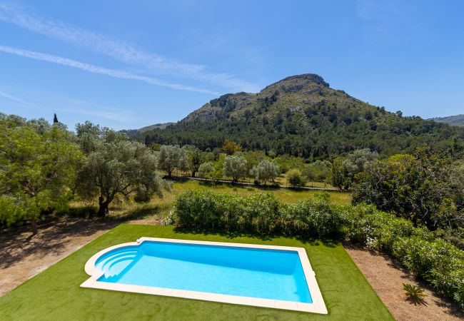 Finca en Alcúdia - Finca rural Alcudia Son Fe piscina vista a la montaña