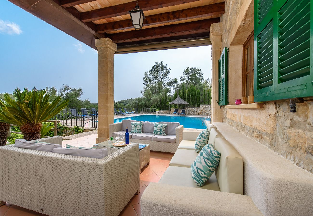 Finca en Petra - Finca rústica con piscina privada y vistas Son March en Mallorca