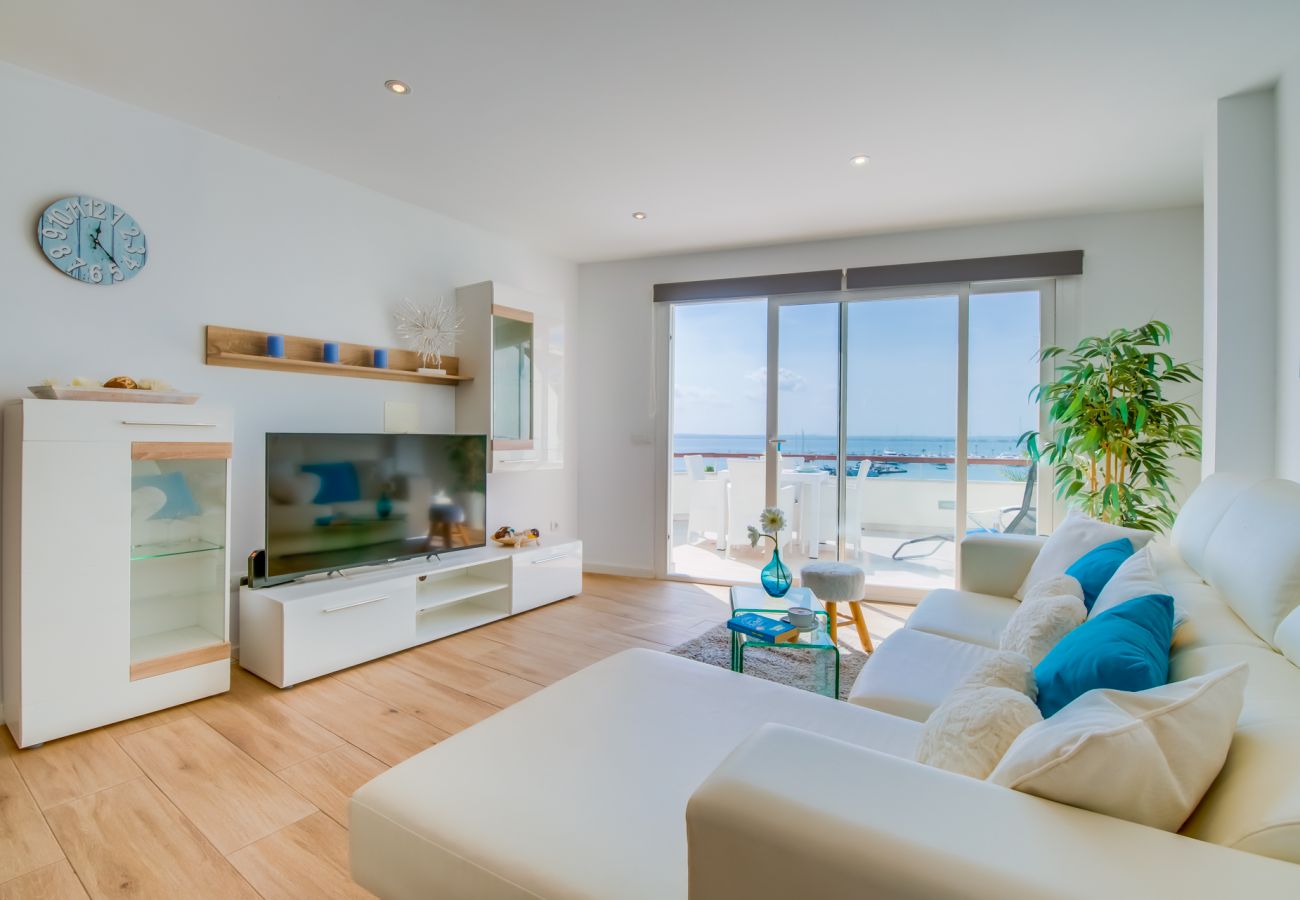 Apartment in Alcudia - Flat Blue Attic Beach with Sea View Port Alcudia 